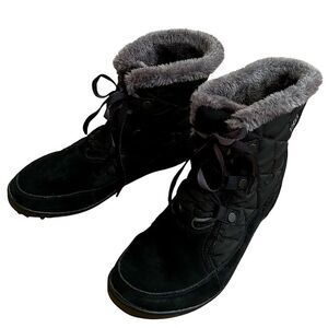 Columbia Women’s Size 9.5 Thermal Reflective Omni-Heat Black Lace up Snow Boots